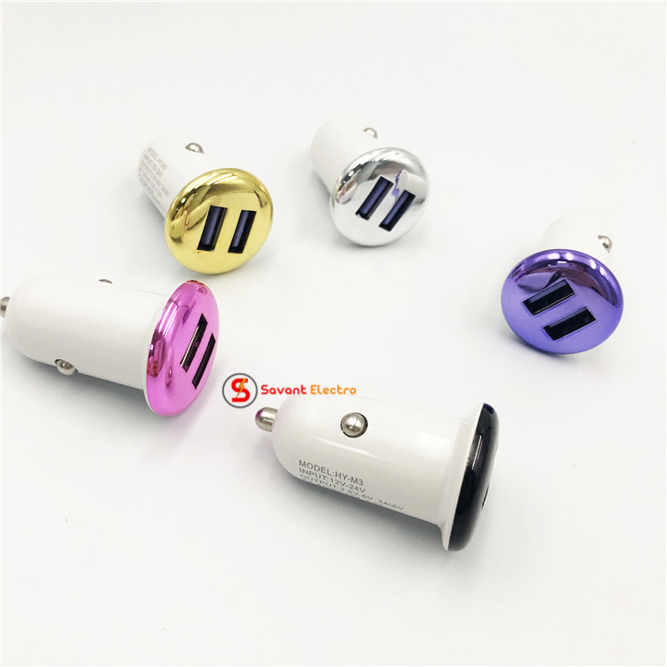 mushroom usb car charger with 2 usb port for phone logo customizable