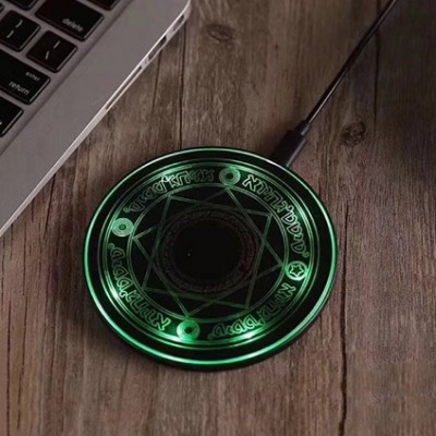 Wholesale Business Gift Magic LED Wireless Charger OEM Quick Charge 5W10W Custom Logo eco-friendly Mobile Phone Wireless Charger